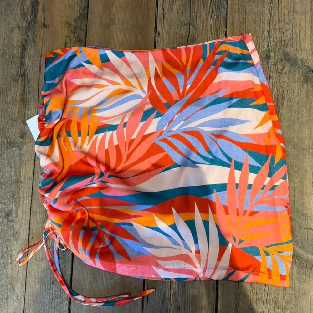 Vintage inspired print satin skirt